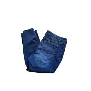 Maurices M Jeans Classic 20W Mid Rise Crop Denim Stretch Blue Womens Plus